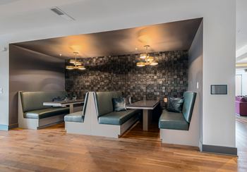 Co-working space with individual and group seating areas